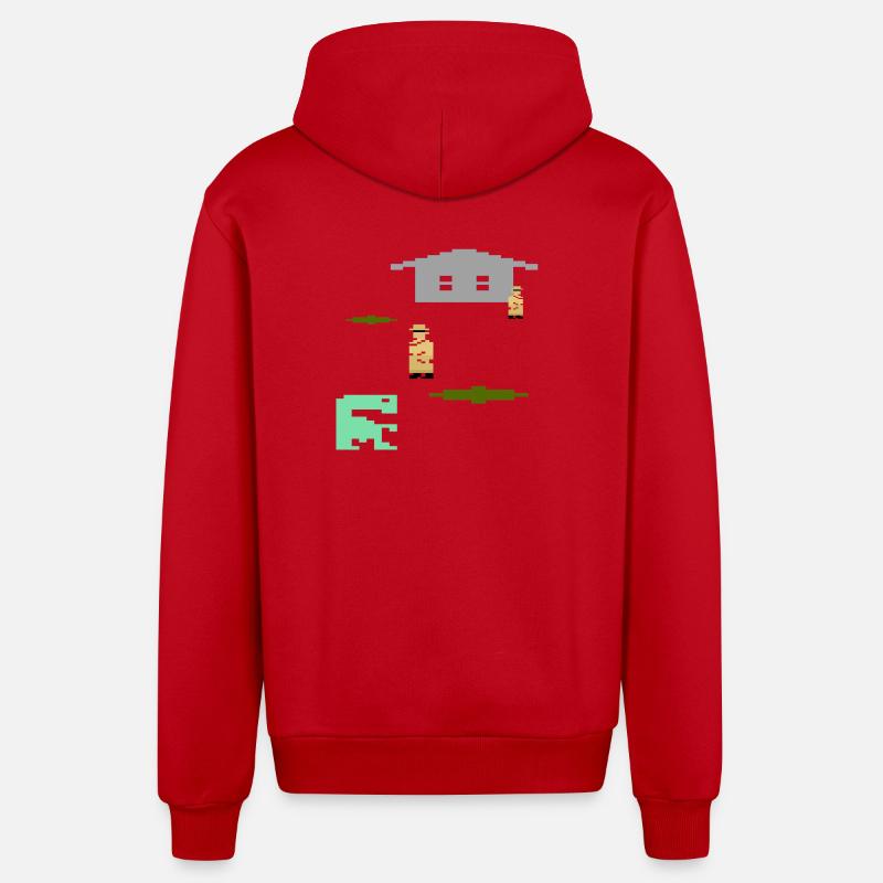 Pixel ExtraTerrestre - Veste à capuche bio décontractée fabriquée en UE - rouge