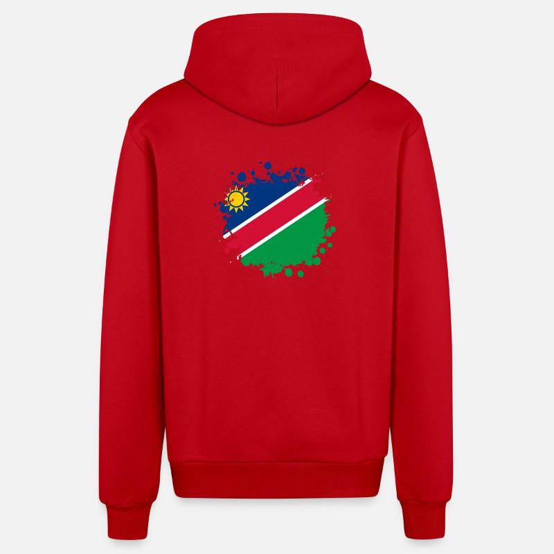 Namibia Flaggen Klecks Design - Organic Relaxed Kapuzenjacke Made in EU - Rot