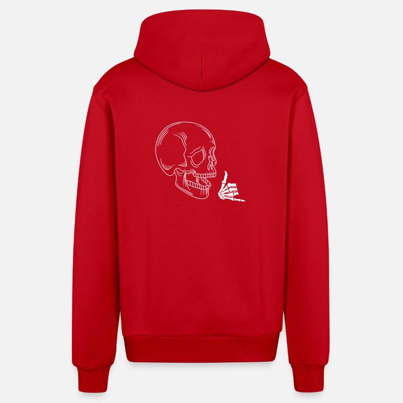 Crâne à bascule - Veste à capuche bio décontractée fabriquée en UE - rouge