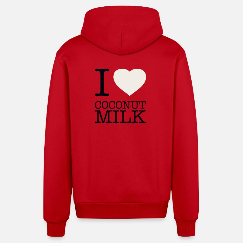 J’ADORE LE LAIT DE - Veste à capuche bio décontractée fabriquée en UE - rouge