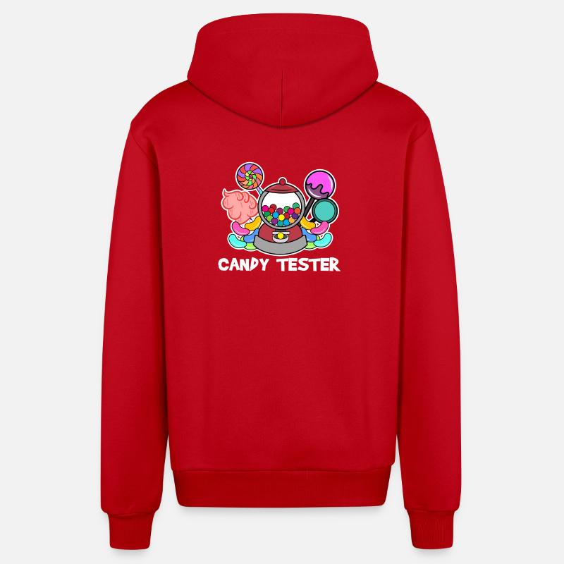 Dent sucrée disant bonbons dessert - Veste à capuche bio décontractée fabriquée en UE - rouge
