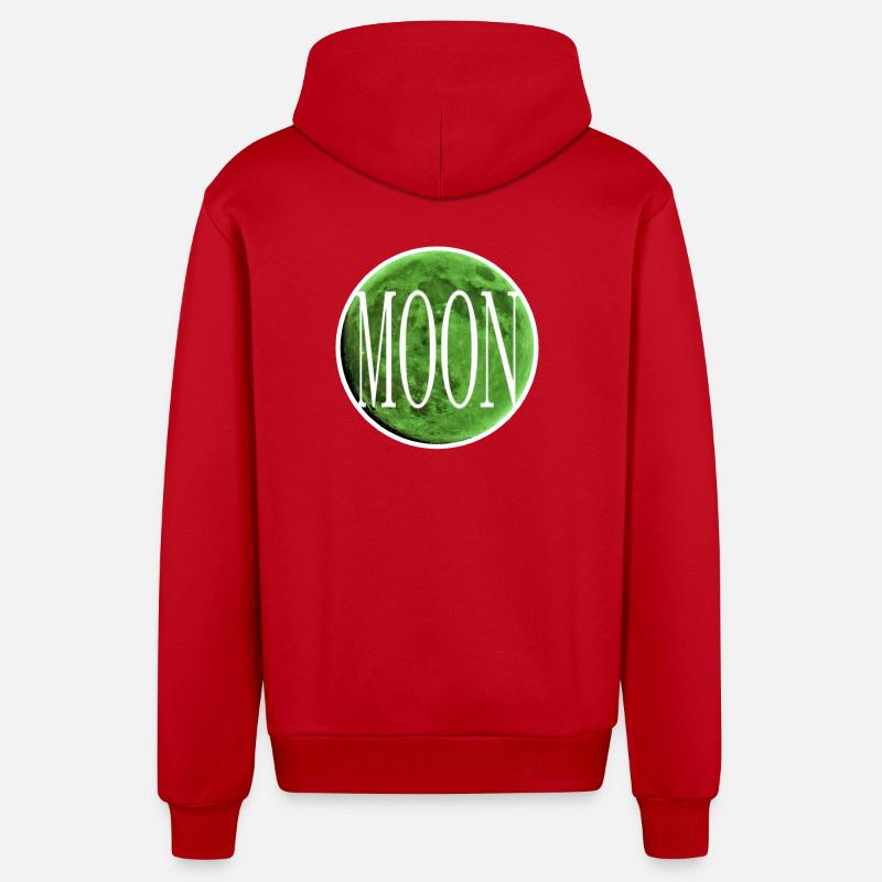 Encart - Lune vert émeraude - Veste à capuche bio décontractée fabriquée en UE - rouge