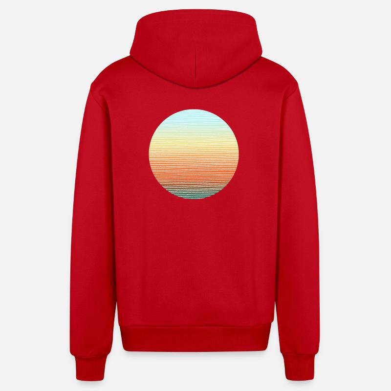 couleurs d’aventure - Veste à capuche bio décontractée fabriquée en UE - rouge