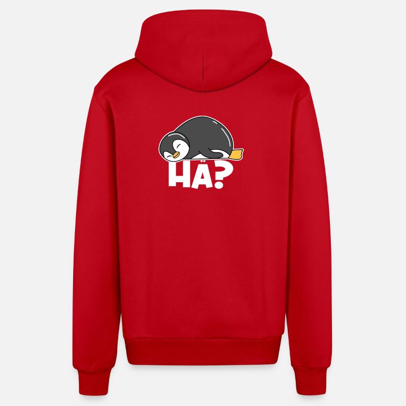 Kalt Pinguin Tier Spruch Antarktis Seevogel - Organic Relaxed Kapuzenjacke Made in EU - Rot