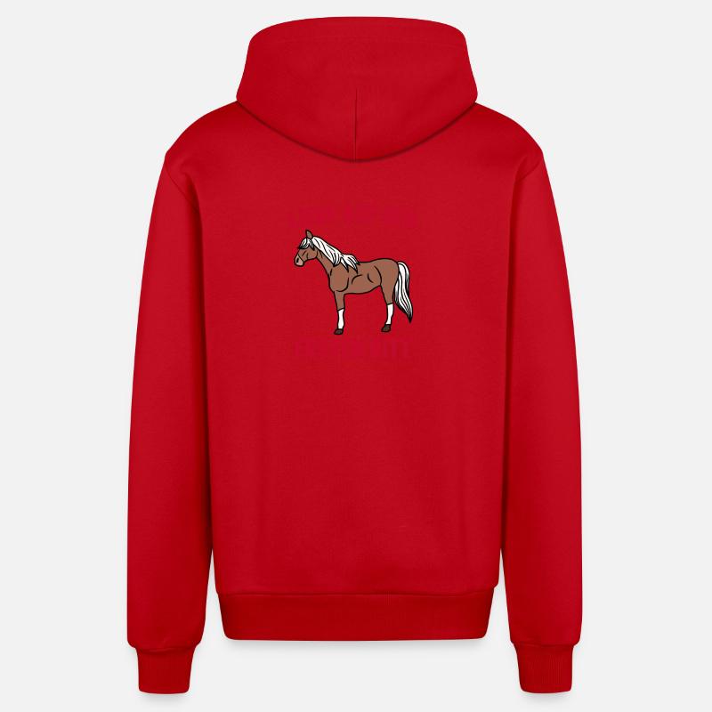 Islandpferde Pferdenarr Cool Statement Pferde - Organic Relaxed Kapuzenjacke Made in EU - Rot