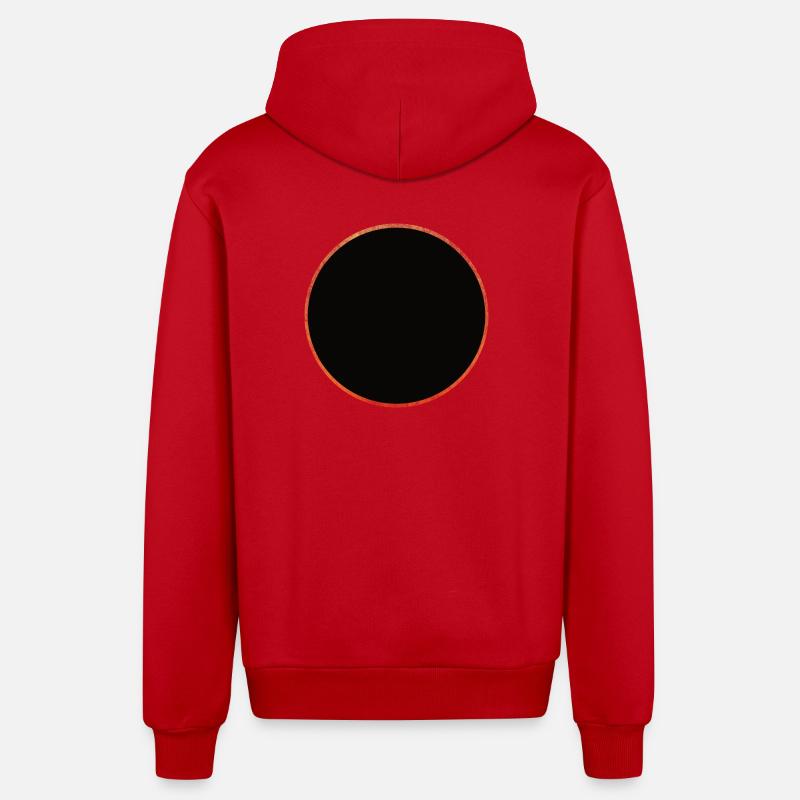 Solar eclipse - Organic Relaxed Hooded Jacket Made in EU - red