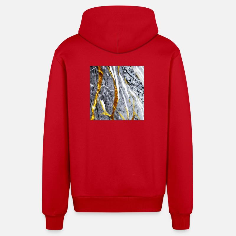 Marmor Gold Textur - Organic Relaxed Kapuzenjacke Made in EU - Rot