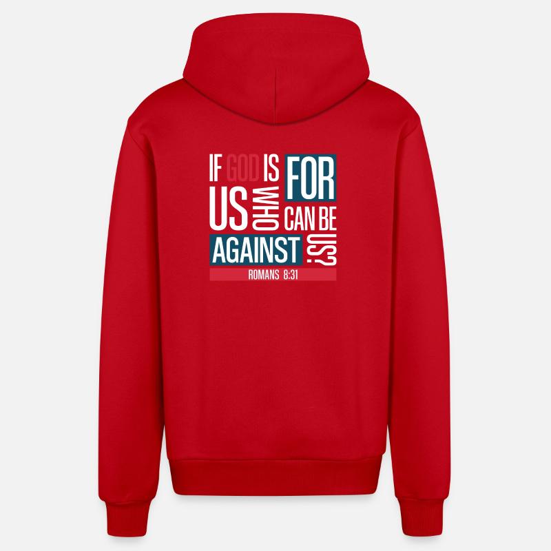 Dieu pour nous (sombre) - Veste à capuche bio décontractée fabriquée en UE - rouge