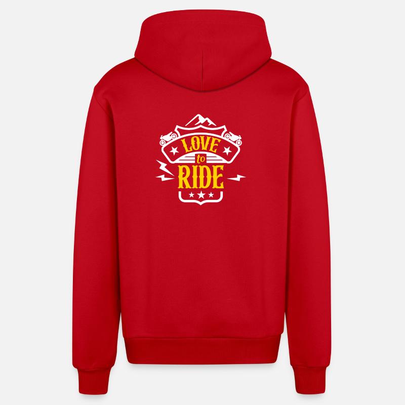 J’adore rouler - Veste à capuche bio décontractée fabriquée en UE - rouge