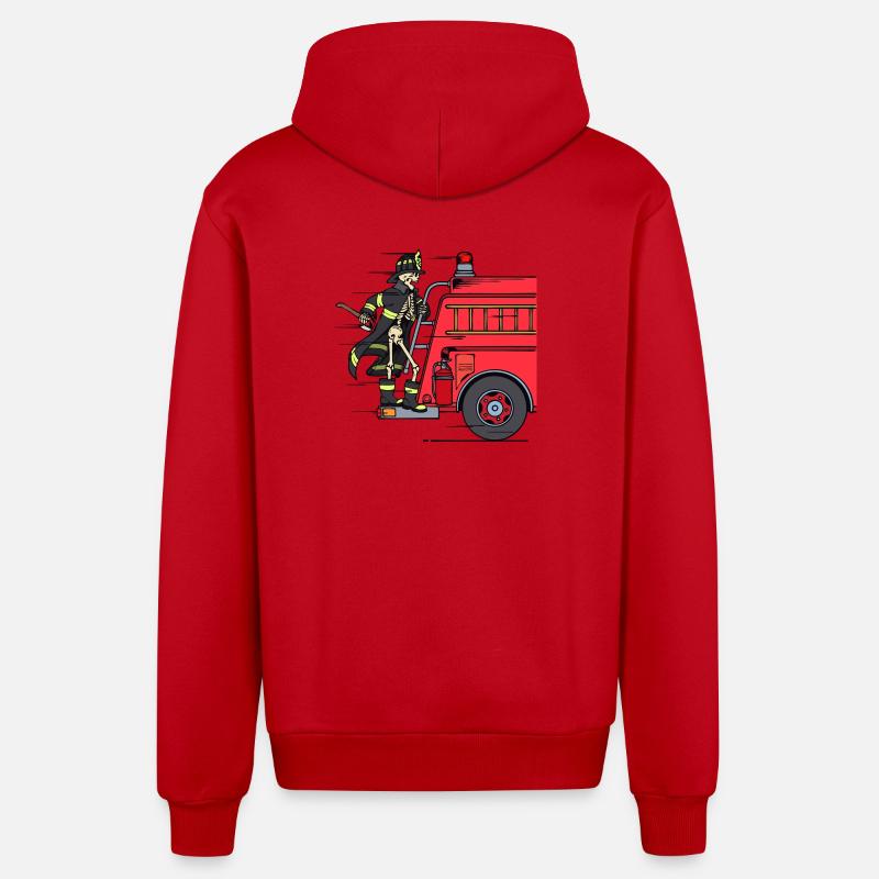 Pompier pompier pompier sauveteur - Veste à capuche bio décontractée fabriquée en UE - rouge