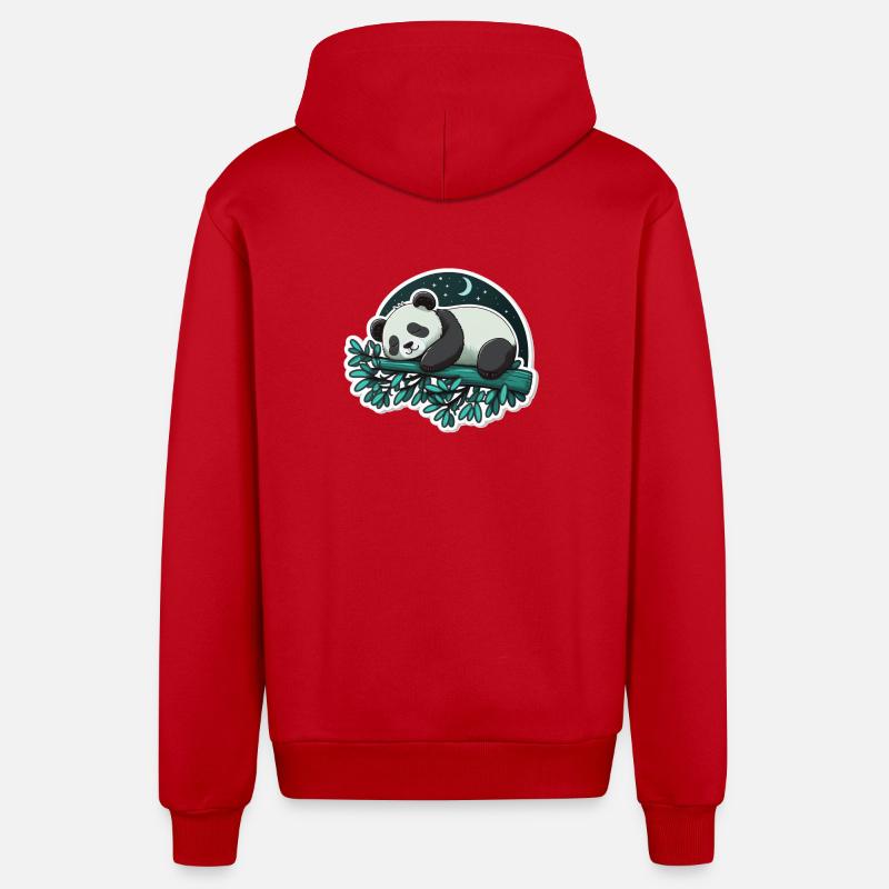 Sleeping Panda - Organic Relaxed Kapuzenjacke Made in EU - Rot