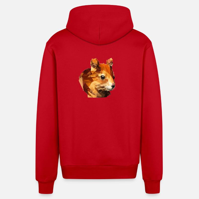 Polygon Eichhörnchen - Organic Relaxed Kapuzenjacke Made in EU - Rot