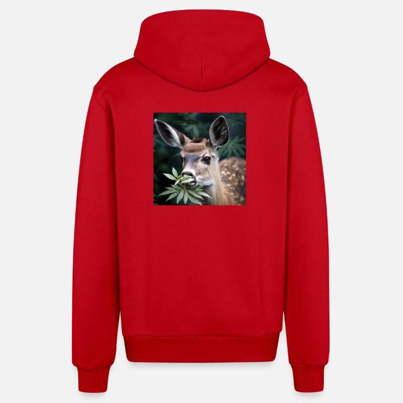 Cannabiche 07 mit Tippfehler - Organic Relaxed Kapuzenjacke Made in EU - Rot