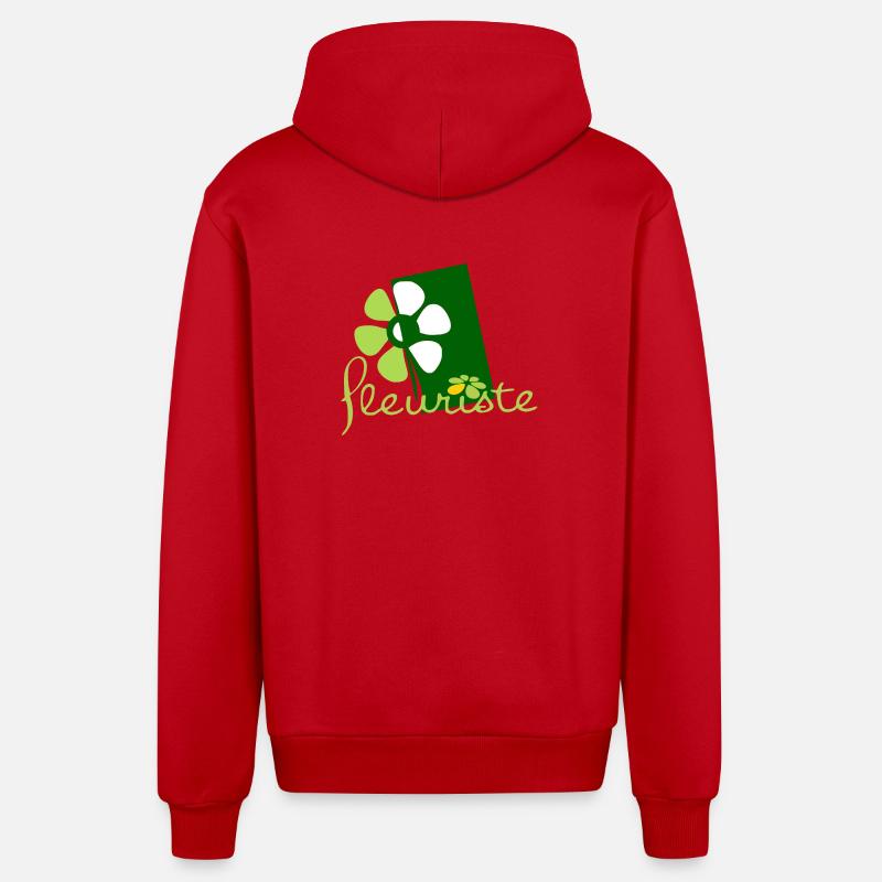 Fleuriste - Veste à capuche bio décontractée fabriquée en UE - rouge