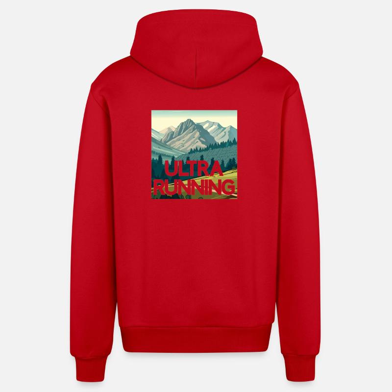 Ultra en cours d’exécution - Veste à capuche bio décontractée fabriquée en UE - rouge