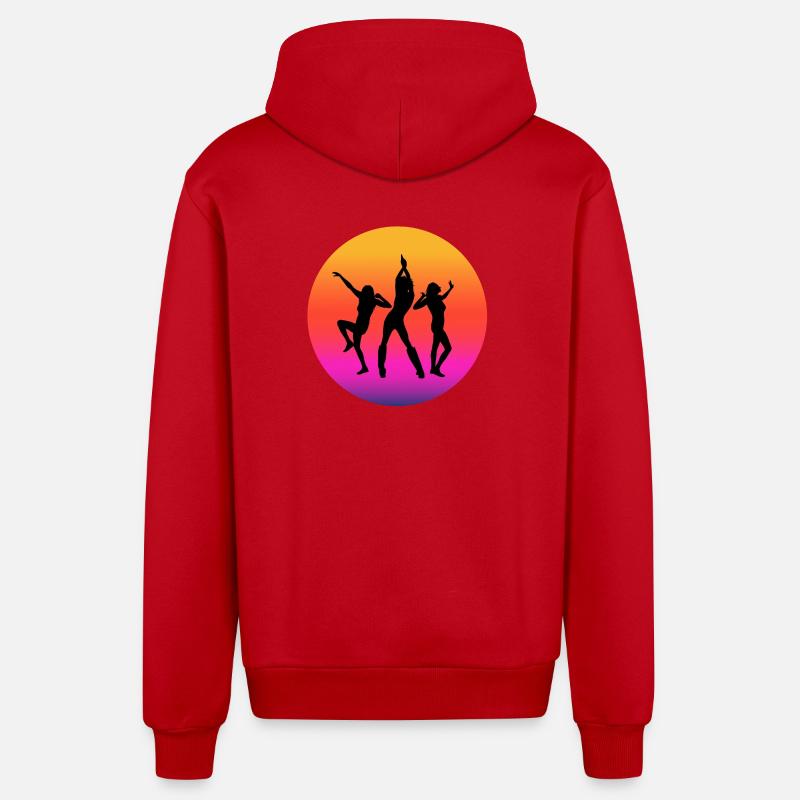 diso, fan de disco, musique disco - Veste à capuche bio décontractée fabriquée en UE - rouge