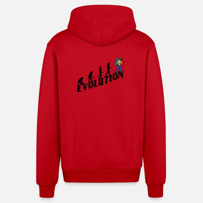 Randonnée Evolution Randonneur Randonnée Escalade - Veste à capuche bio décontractée fabriquée en UE - rouge