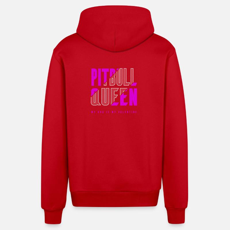 Reine du pitbull - Veste à capuche bio décontractée fabriquée en UE - rouge