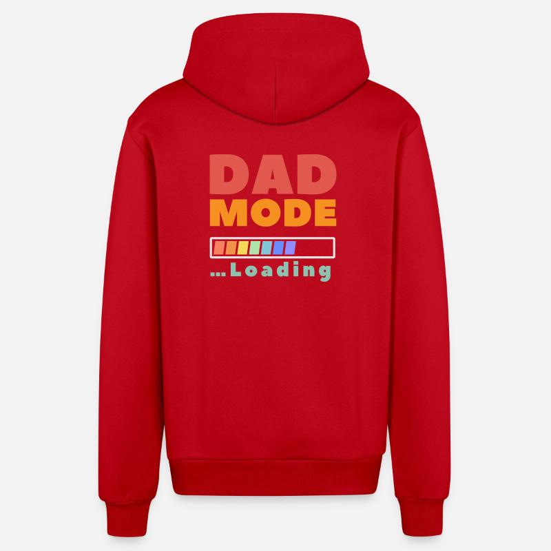 Mode papa - Veste à capuche bio décontractée fabriquée en UE - rouge