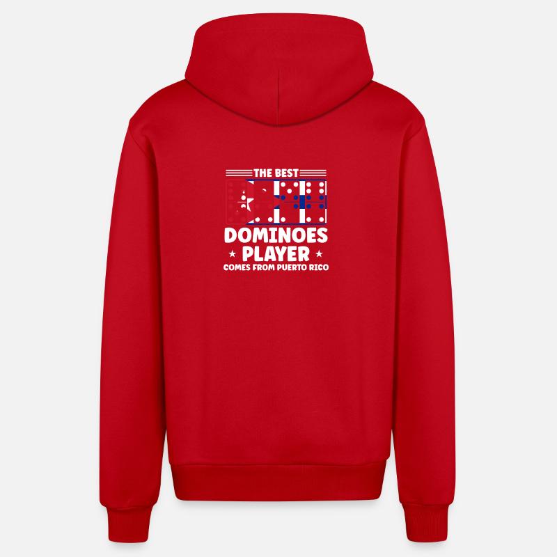 Conception de domino - Veste à capuche bio décontractée fabriquée en UE - rouge