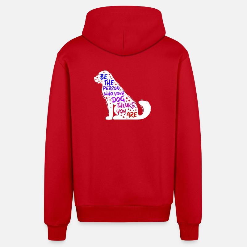 Dog Pets Statement Animal préféré - Veste à capuche bio décontractée fabriquée en UE - rouge
