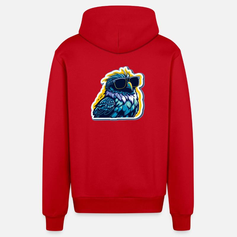 So ein cooler Vogel - Organic Relaxed Kapuzenjacke Made in EU - Rot