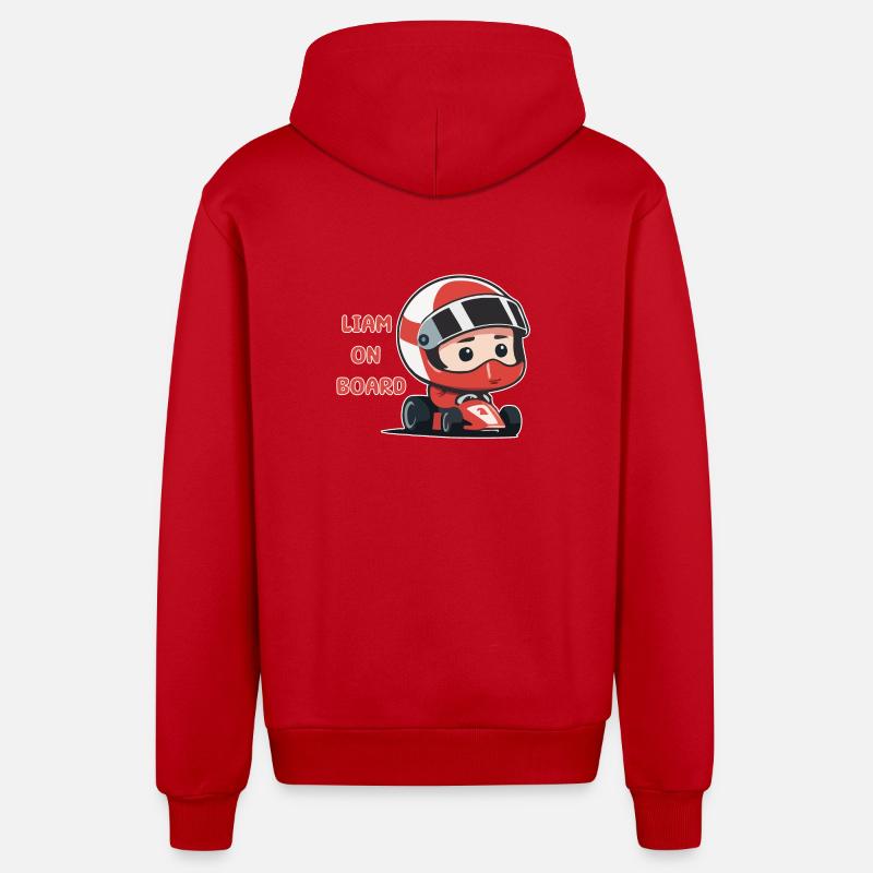 Liam on board - Organic Relaxed Kapuzenjacke Made in EU - Rot