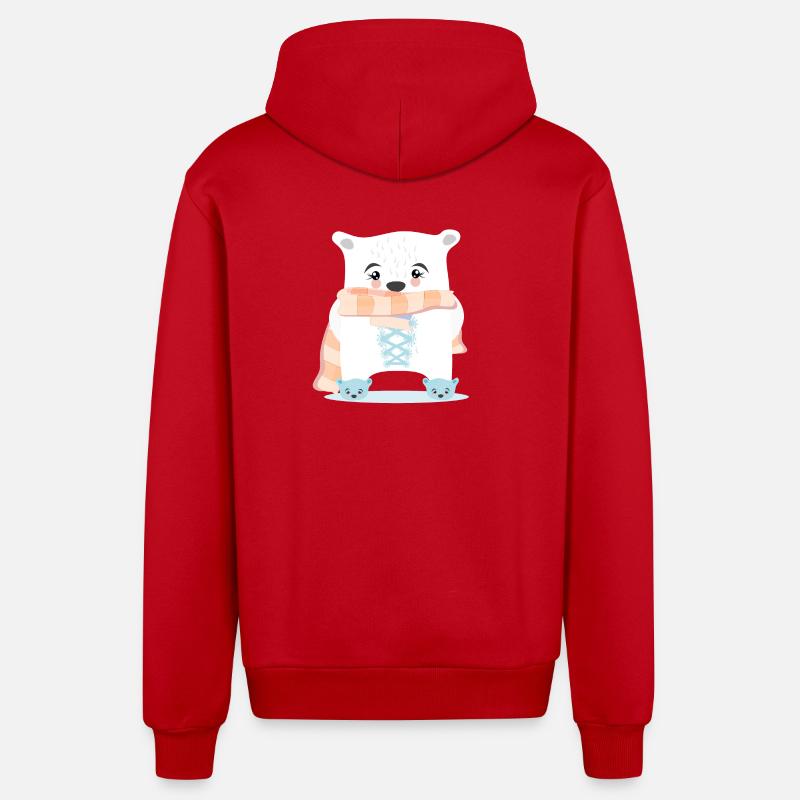 WINTERTIERE EISBÄREN - Organic Relaxed Kapuzenjacke Made in EU - Rot