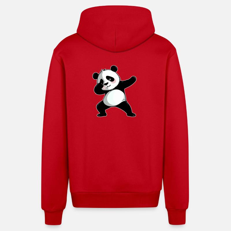 Dabbing Panda - Veste à capuche bio décontractée fabriquée en UE - rouge