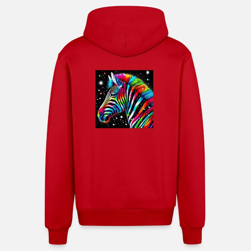 Zebra - Organic Relaxed Kapuzenjacke Made in EU - Rot