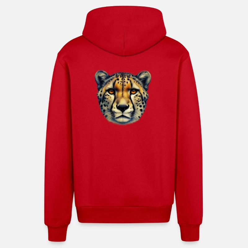 Guépard - Veste à capuche bio décontractée fabriquée en UE - rouge