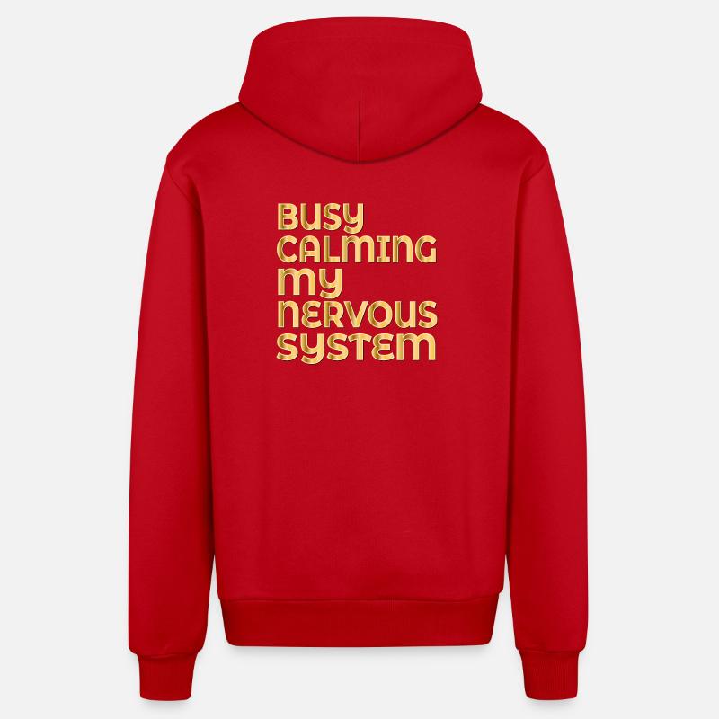 CALMER MON SYSTÈME NERVEUX - Veste à capuche bio décontractée fabriquée en UE - rouge