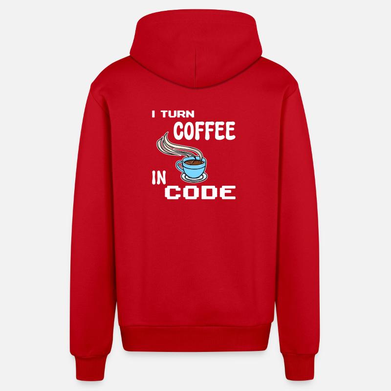 Developer Computerfreak Statement Programmierer - Organic Relaxed Kapuzenjacke Made in EU - Rot