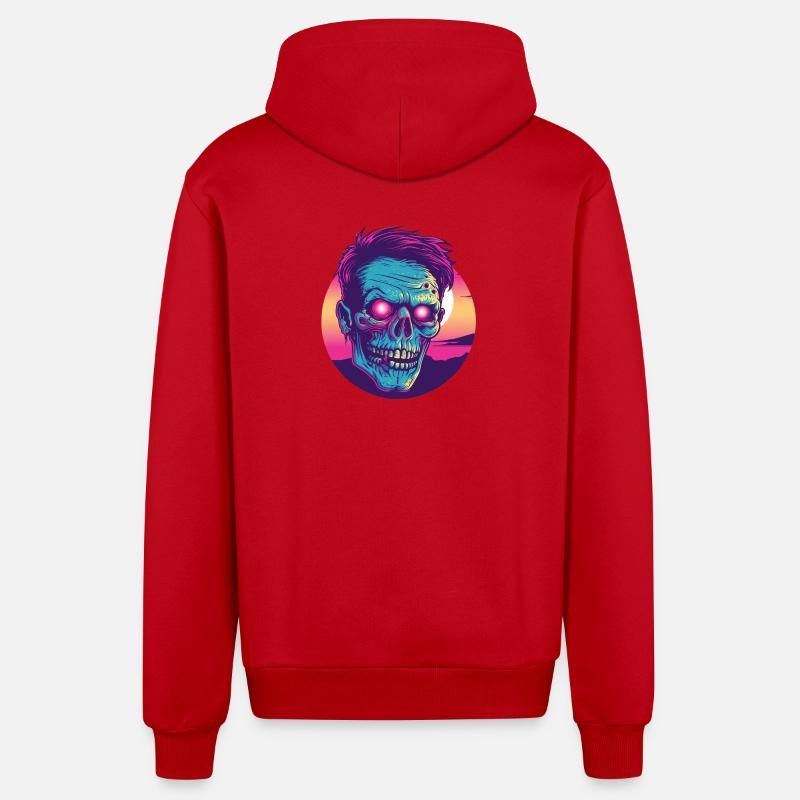 Zombie-Synthwave 2 - Organic Relaxed Kapuzenjacke Made in EU - Rot