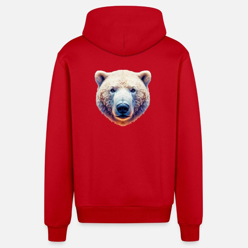 Weißer Eisbär - Organic Relaxed Kapuzenjacke Made in EU - Rot