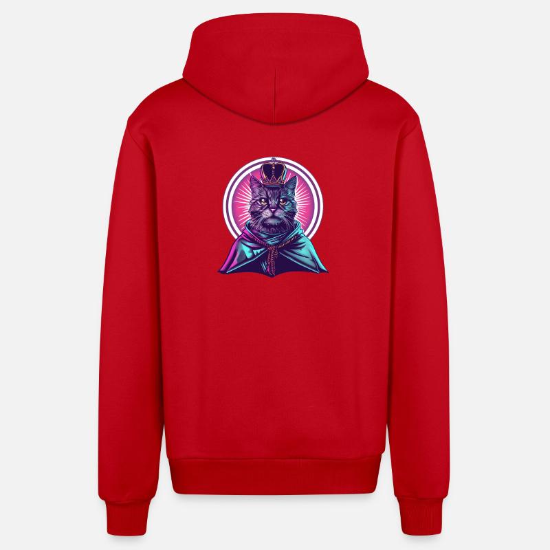 Lord Meow - Veste à capuche bio décontractée fabriquée en UE - rouge