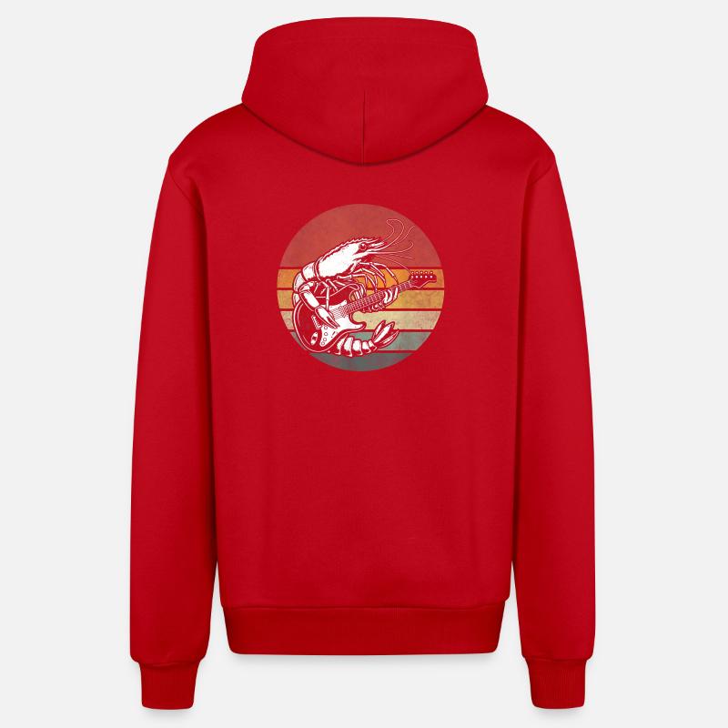 Guitare Crayfish Rock Sunset - Veste à capuche bio décontractée fabriquée en UE - rouge
