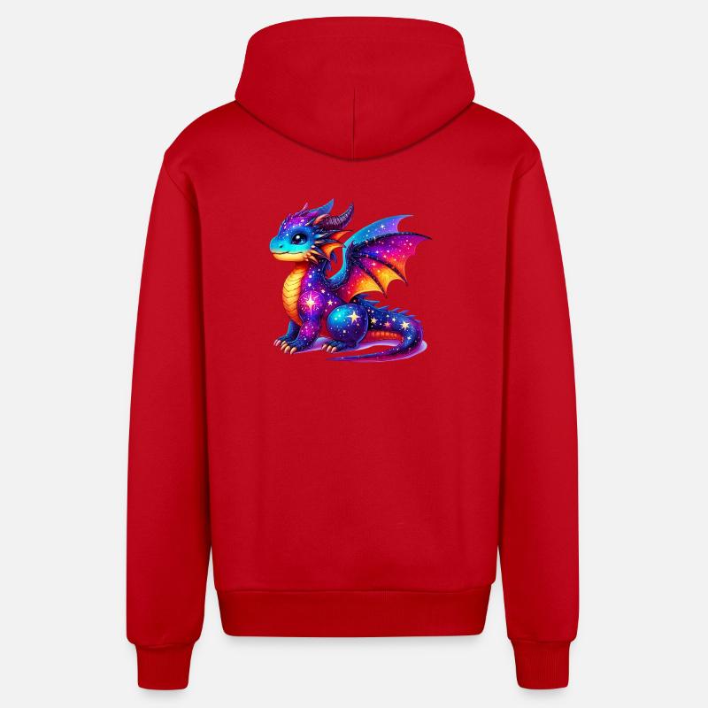 Dragon - Veste à capuche bio décontractée fabriquée en UE - rouge