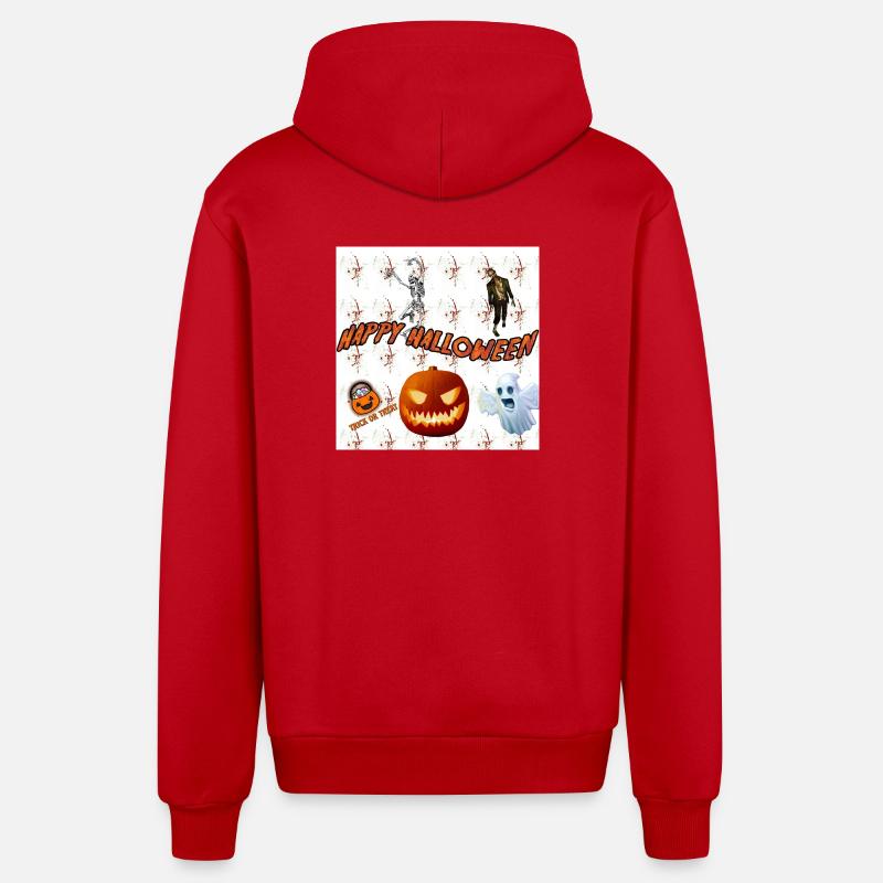 Joyeux Halloween Version 3 - Veste à capuche bio décontractée fabriquée en UE - rouge
