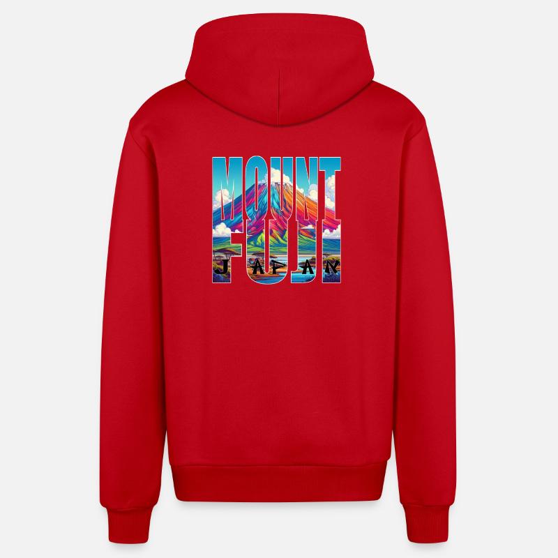 MOUNT FUJI - Veste à capuche bio décontractée fabriquée en UE - rouge