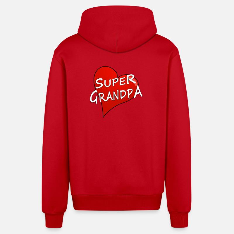 SUPER PAPI - Veste à capuche bio décontractée fabriquée en UE - rouge