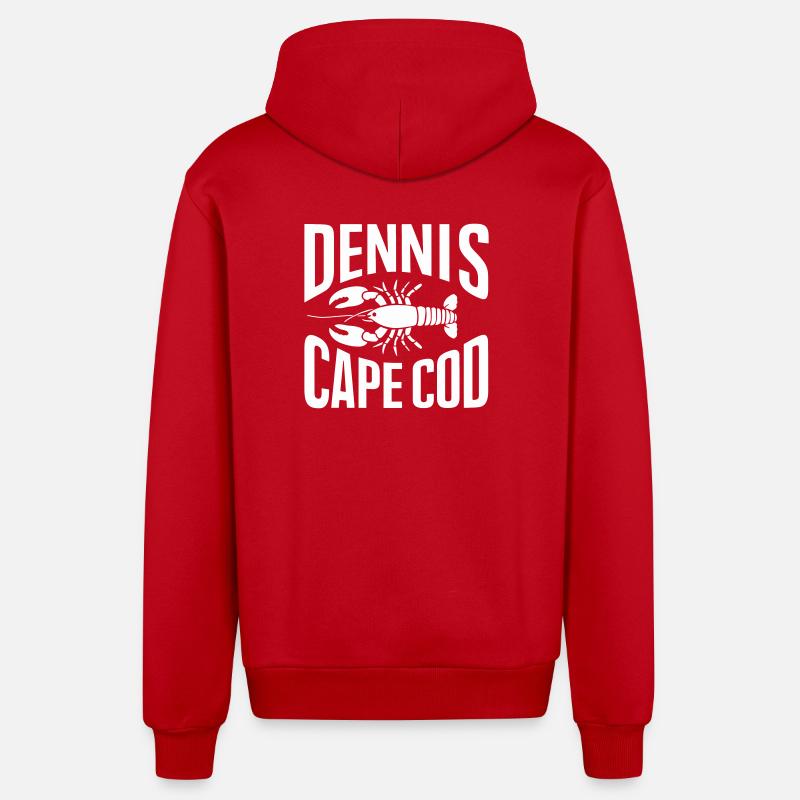 Dennis Cape Cod Lobster - Organic Relaxed Hooded Jacket Made in EU - red