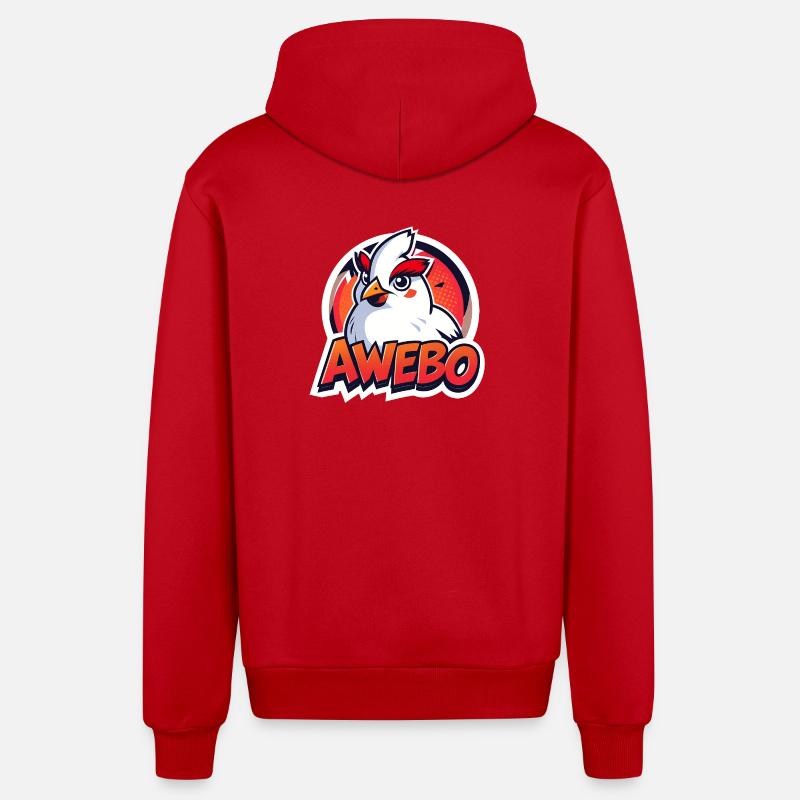 Awebo - Veste à capuche bio décontractée fabriquée en UE - rouge