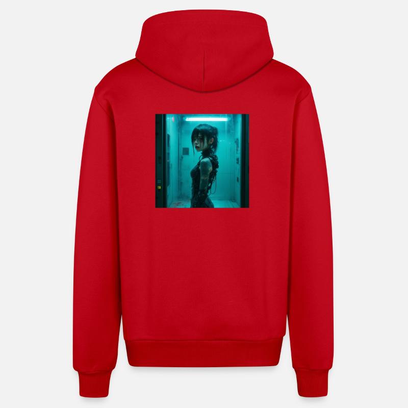 N-dless Nights: Isolation - Organic Relaxed Kapuzenjacke Made in EU - Rot