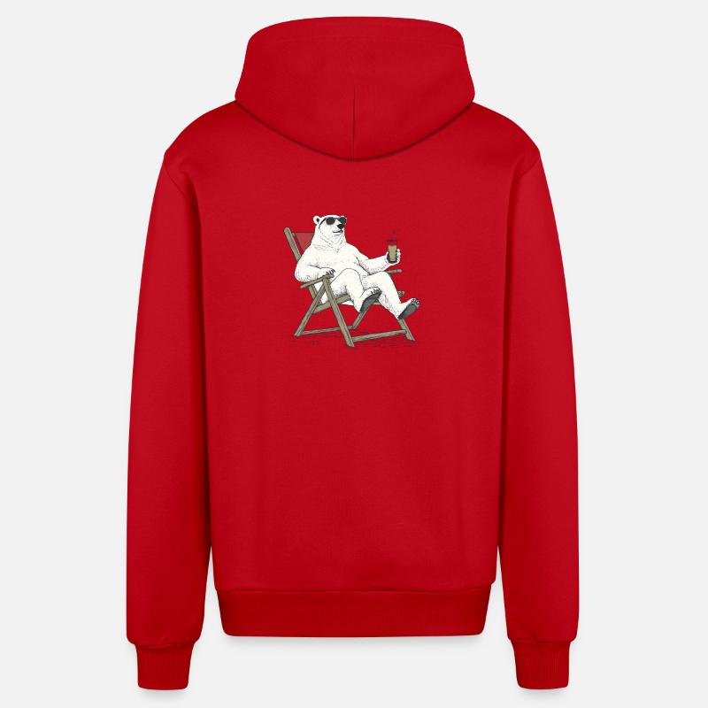 ChillBear - Veste à capuche bio décontractée fabriquée en UE - rouge