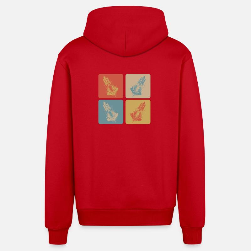 Conception de l’espace - Veste à capuche bio décontractée fabriquée en UE - rouge