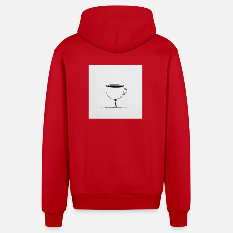 Kaffee? Nur in Eimern, bitte! - Organic Relaxed Kapuzenjacke Made in EU - Rot