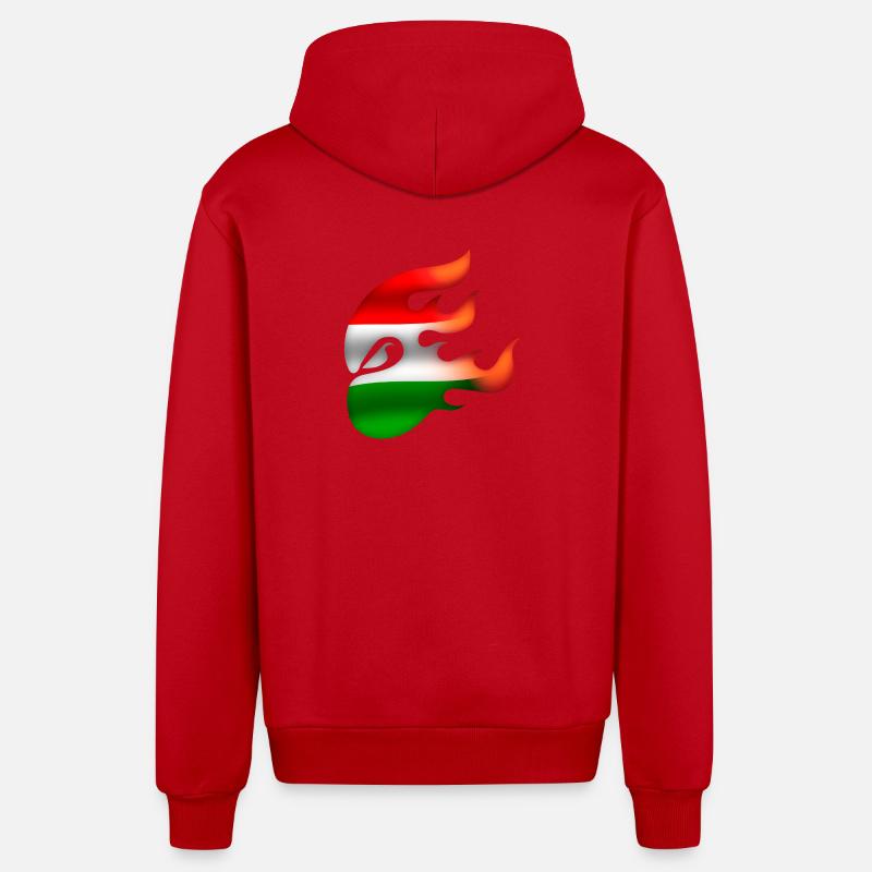Drapeau de la Hongrie - Hongrie - Ninja - Veste à capuche bio décontractée fabriquée en UE - rouge