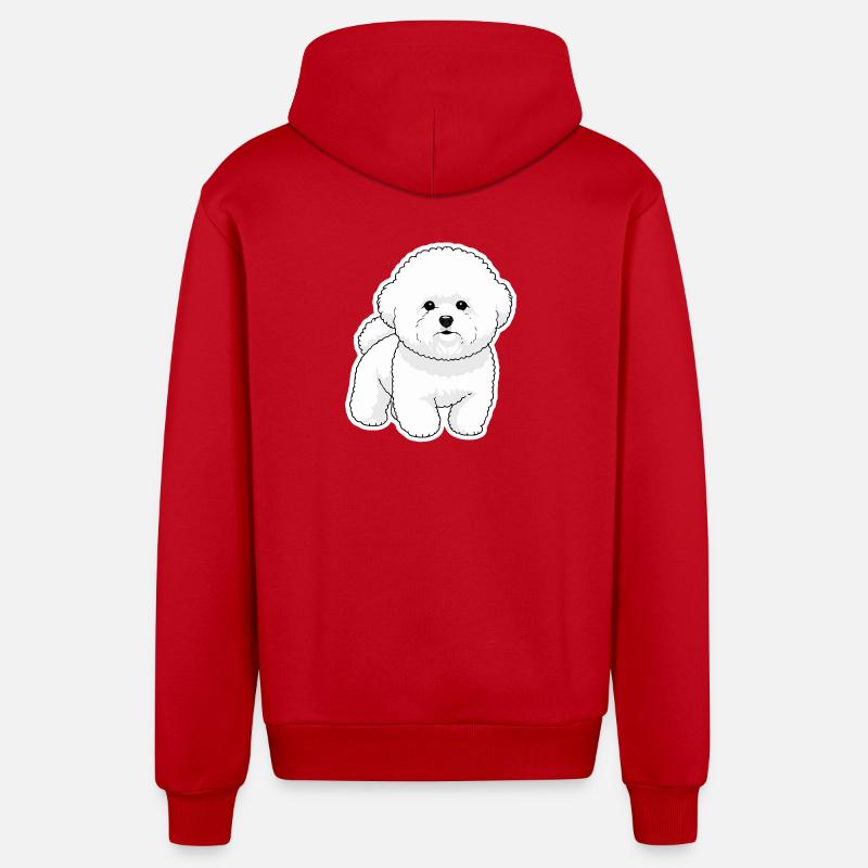 Bichon Mignon  - Veste à capuche bio décontractée fabriquée en UE - rouge