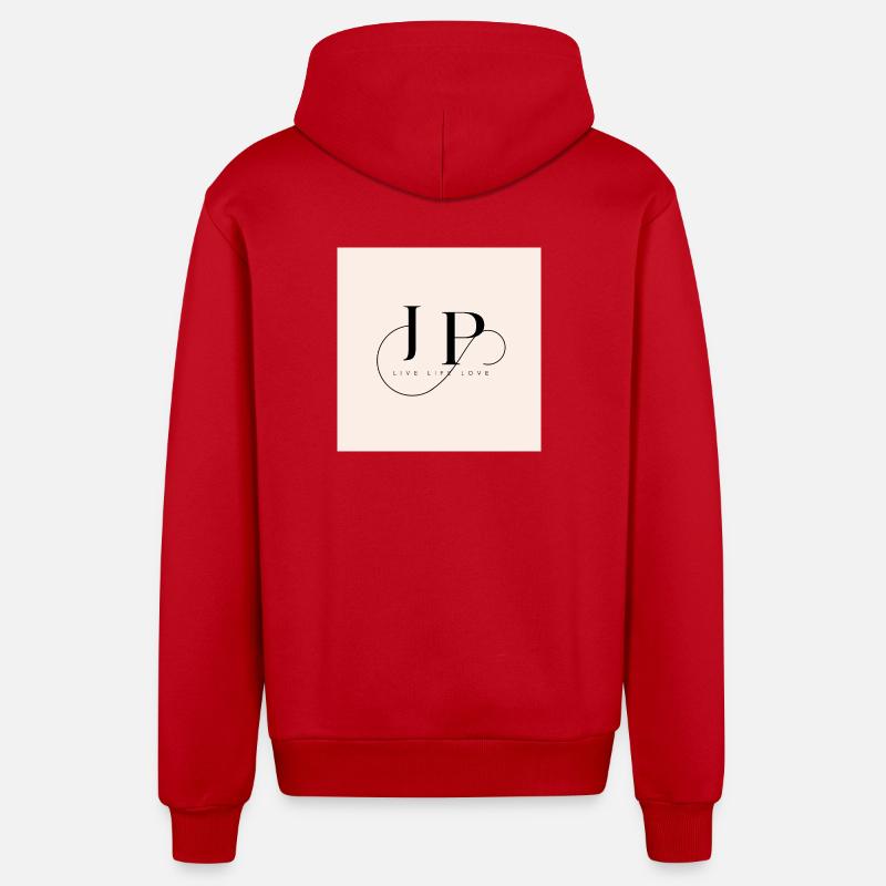 Monogramme élégant avec devise inspirante - Veste à capuche bio décontractée fabriquée en UE - rouge